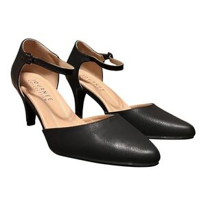 Journee Collection Bettie Black Pointed Toe Ankle Strap Kitten Heels Mens Size 9